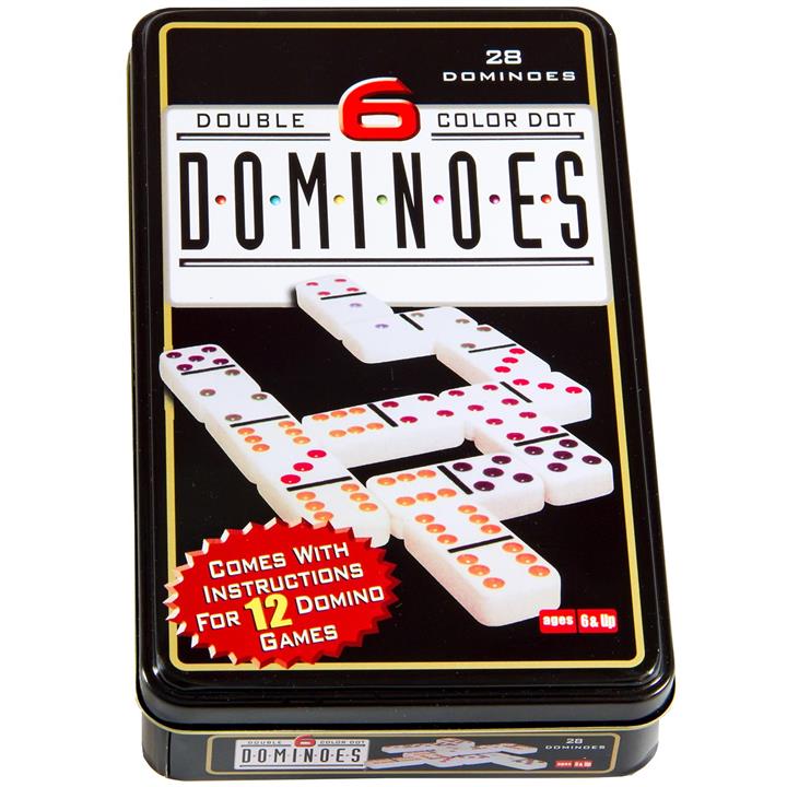 بازی فکری دابل سیکس کالر دات دومینوز مدل 28 تکه کد 24 Double Six Color Dot Dominoes 24 Intellectual Game 28 pcs